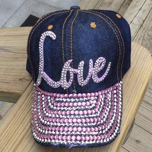 Denim love hat